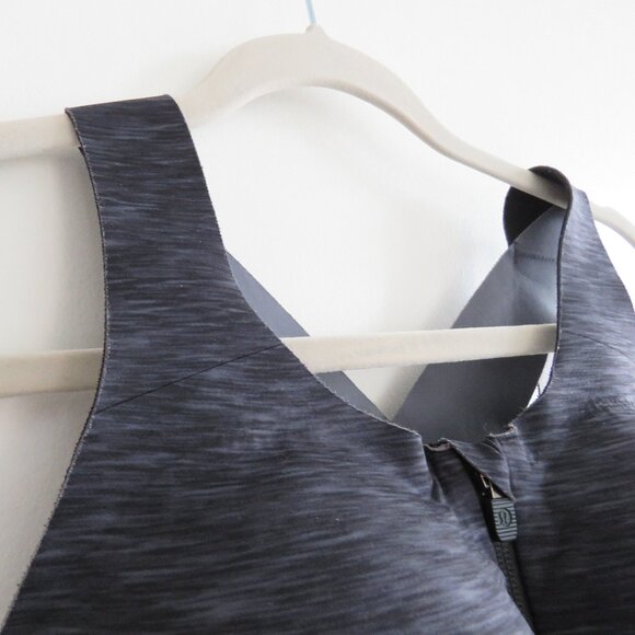 LULULEMON Enlite Bra Zip Front High Support Static Rain Dark Cast Black Size 32E - Picture 9 of 13